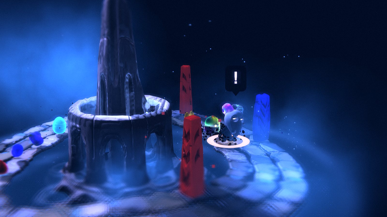The Pale Tide. The tower stands in shallow water, and a red wall stands in the lane beside Kai.